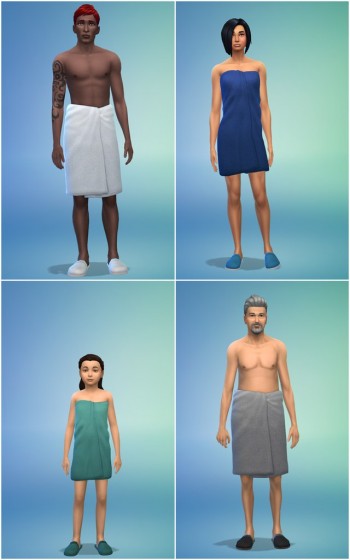 полотенца, завязанные на бёдрах sims 4