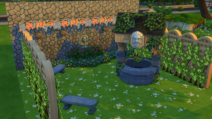 the sims 4 романтический сад стилизованный дворик 1