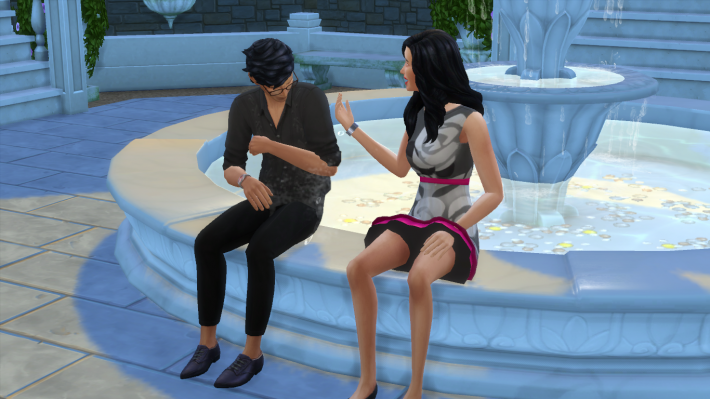 the sims 4 романтический сад брызгаться водой из фонтана