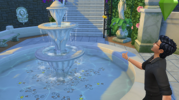 the sims 4 романтический сад кинуть монетку в фонтан