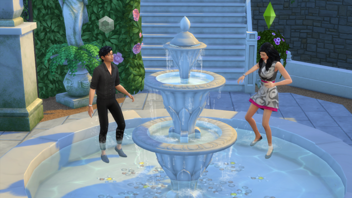 the sims 4 романтический сад играть в фонтане