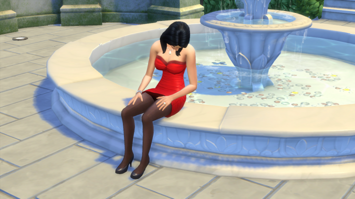 the sims 4 романтический сад вздремнуть у фонтана