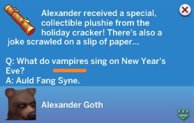Упоминание вампиров в праздничной хлопушке