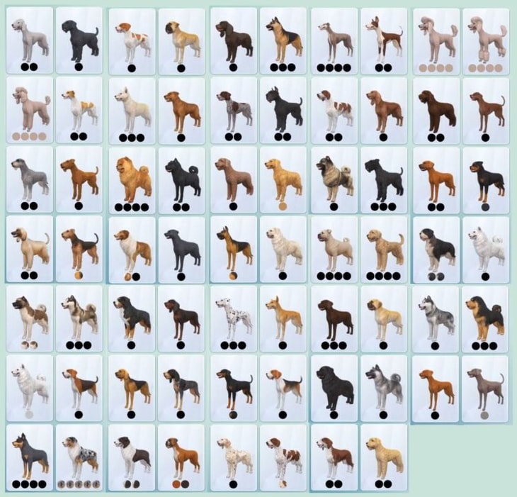 породы больших собак симс 4