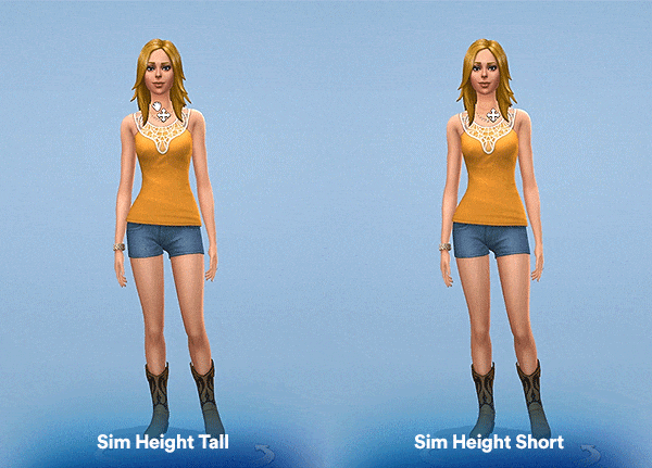 слайдер высоты симс 4