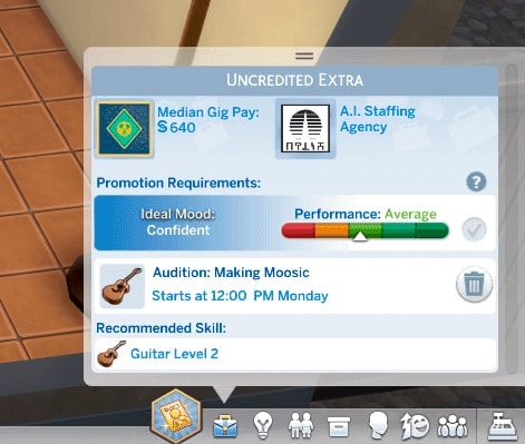 панель карьеры актера