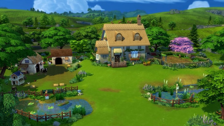 городок Хэнфорд-он-Бэгли участок 64x64 симс 4 загородная жизнь