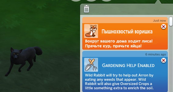 уведомление о появлении лиса на участке