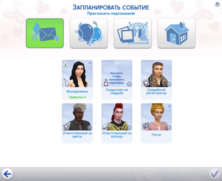 планировать свадебной церемонии приглашение персонажей