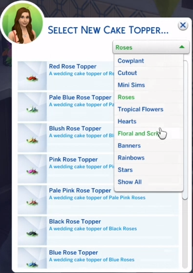 список украшений для верхушки торта
